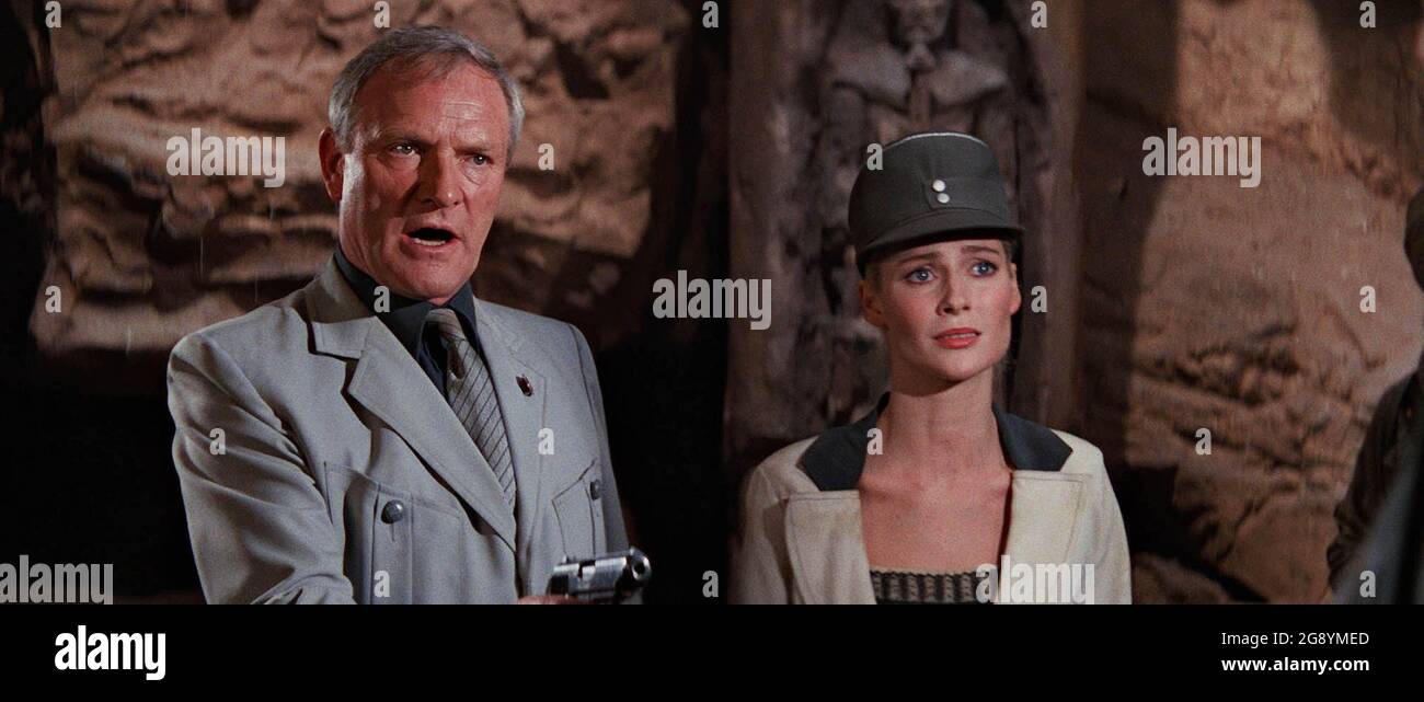 Los Angeles.CA.USA. Alison Doody as Dr.Elsa Schneider and Julian Glover as Walter Donovan in a