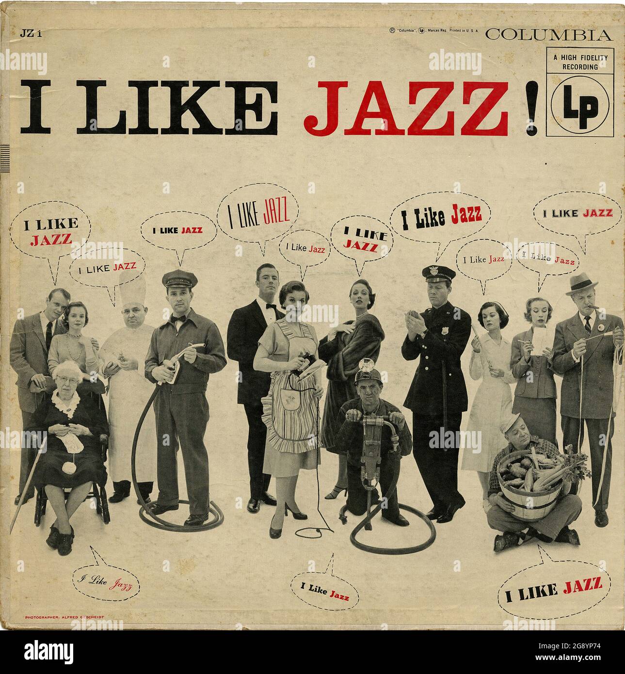 I Like Jazz! - Vintage Vinyl Record Cover Stock Photo