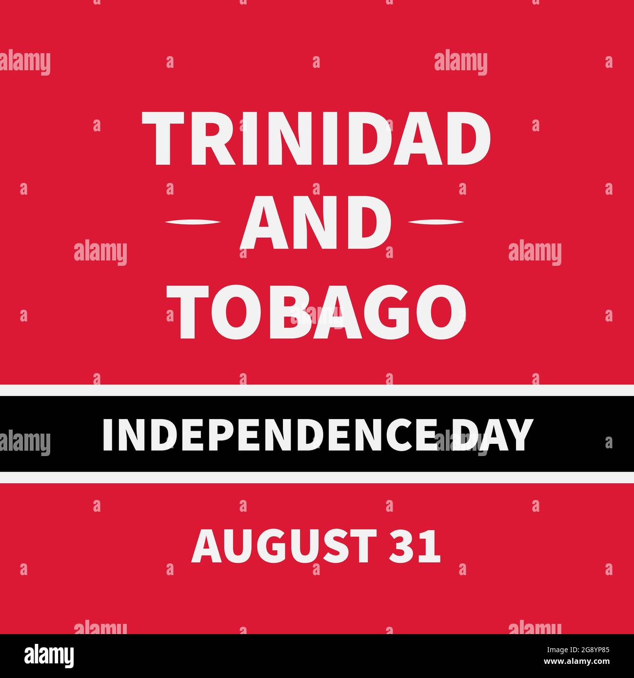 Trinidad and Tobago Independence Day typography poster. National