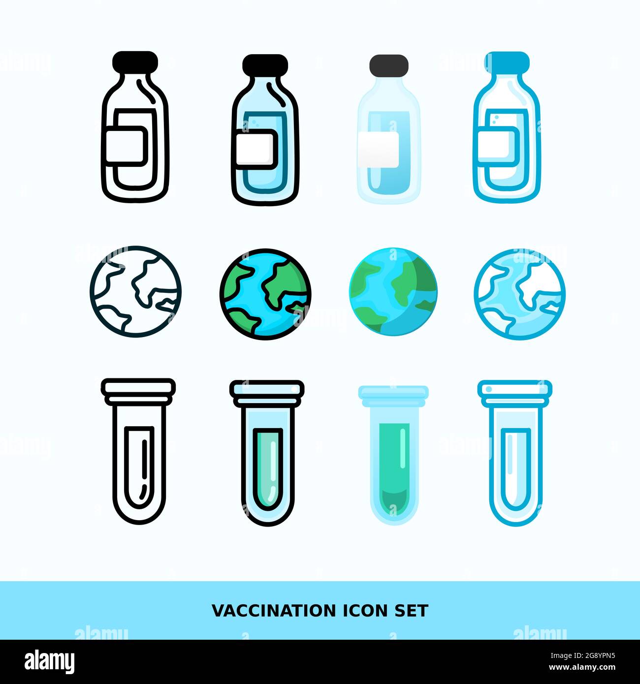 vaccine icon set vector with different design, EPS presents icons that are grouped also by layer to layer, easy to edit Stock Vector