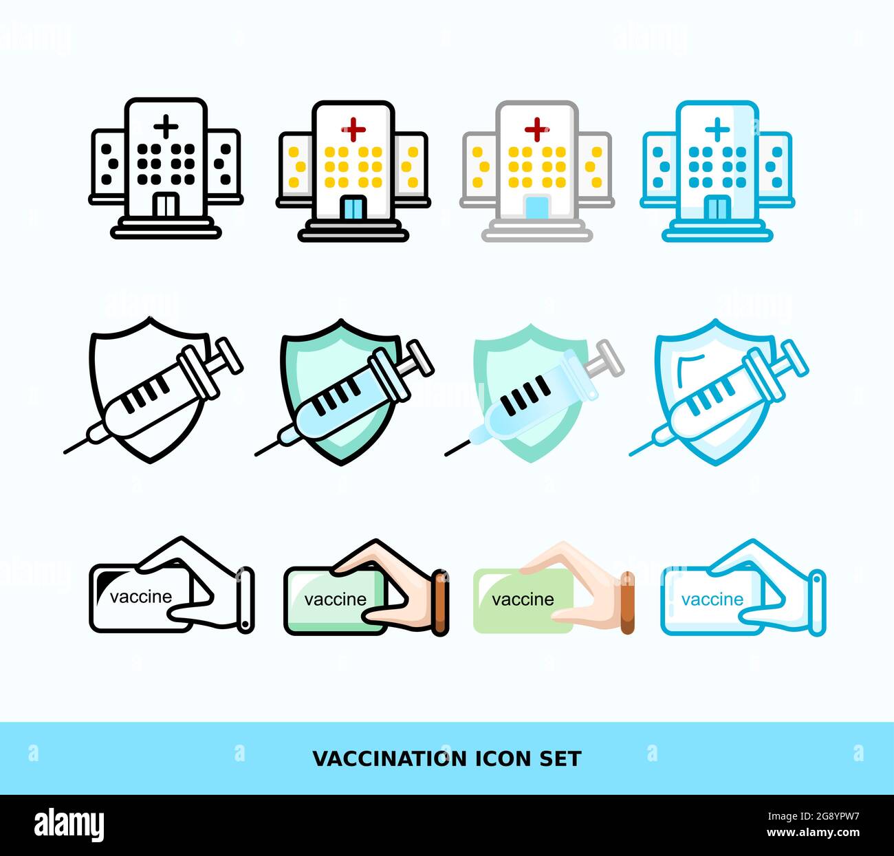 vaccine icon set vector with different design, EPS presents icons that are grouped also by layer to layer, easy to edit Stock Vector