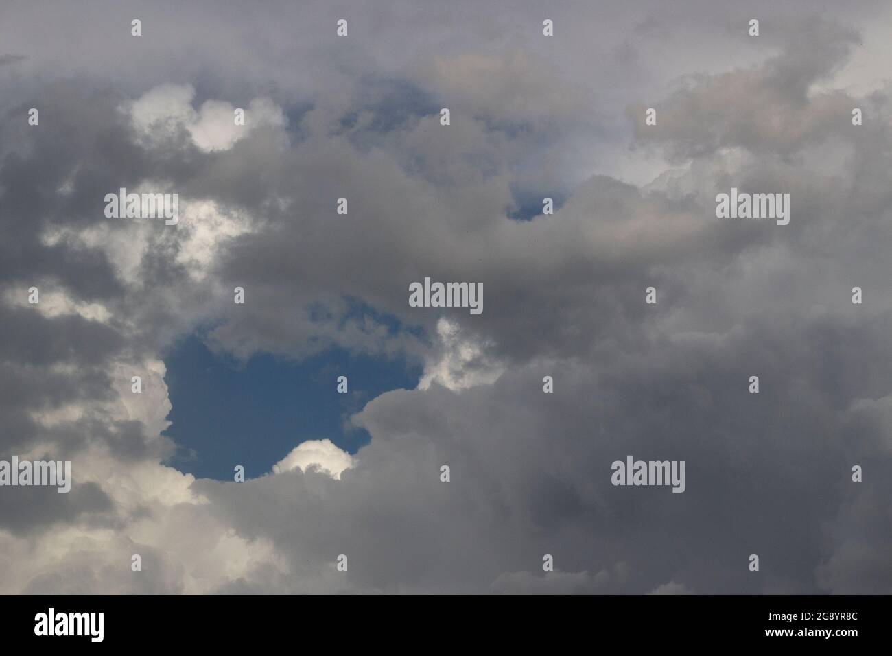 Clouds in the sky. Cloudy weather. Atmospheric front. Air changes Stock ...
