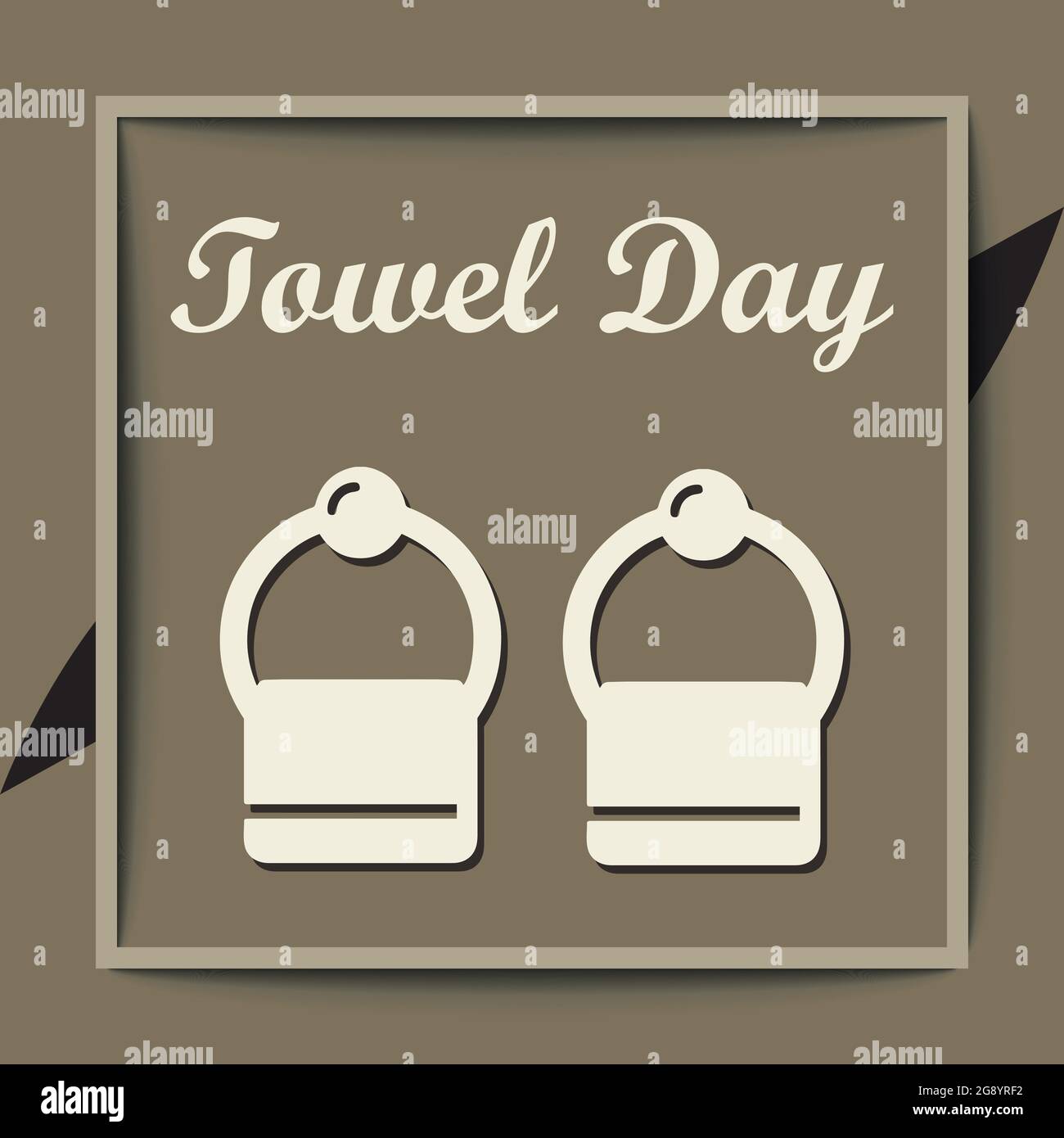 Towel Day is celebrated every year on 25 May as a tribute to the author Douglas Adams by his fans Stock Vector