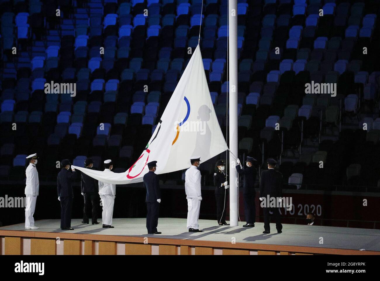 Tokyo Japan 23rd July 21 The Olympic Flag Is Raised During The Opening Ceremony Of The Tokyo Summer Olympic Games In Tokyo Japan On Friday July 23 21 Photo By Bob Strong Upi Tokyo Japan 23rd July 21 The Olympic Flag Is Raised During The Opening Ceremony Of The Tokyo Summer Olympic Games In Tokyo Japan On Friday July 23 21 Photo By Bob Strong Upi