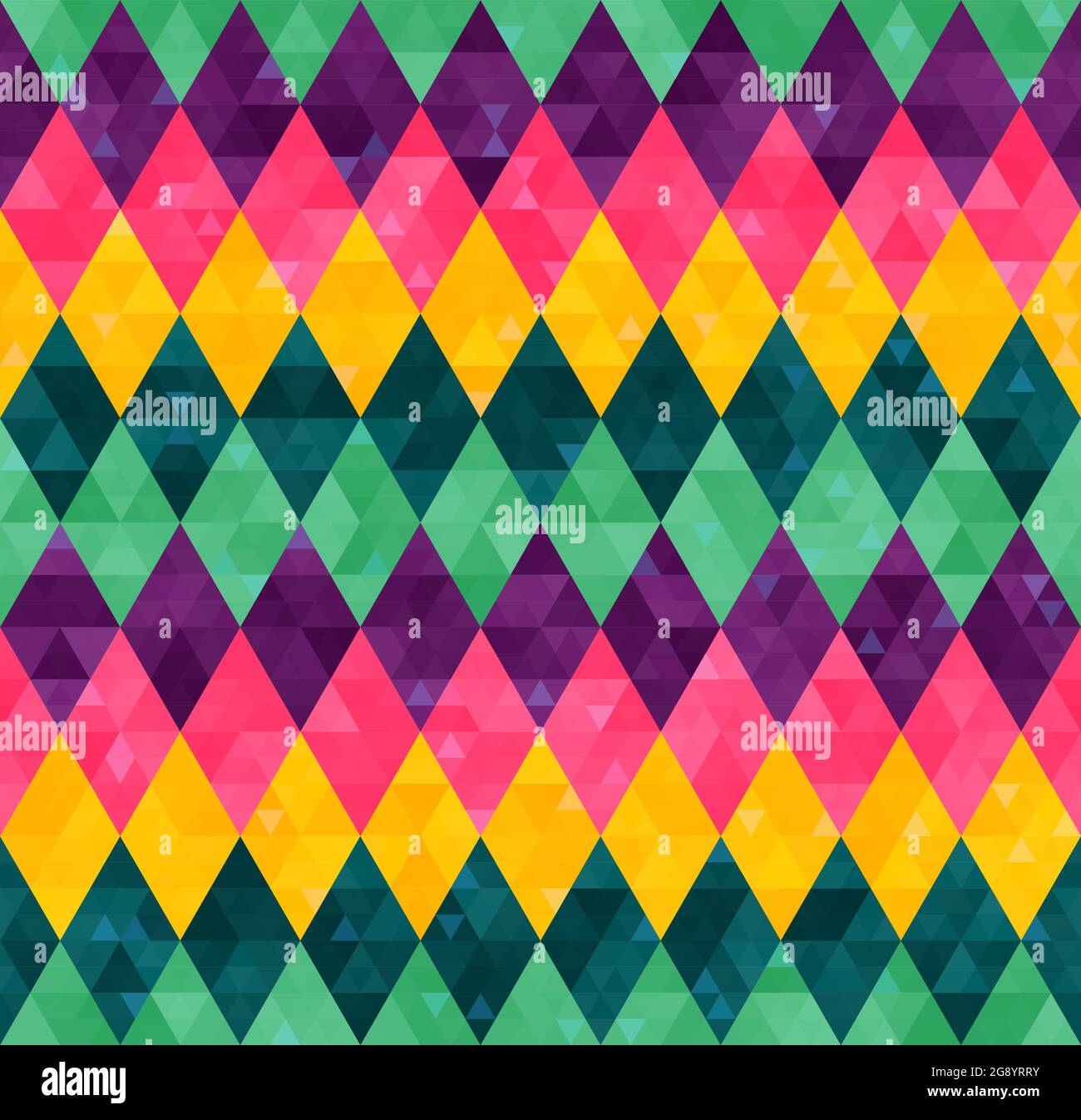 Abstract geometric seamless harlequin pattern from rows of rhombuses in