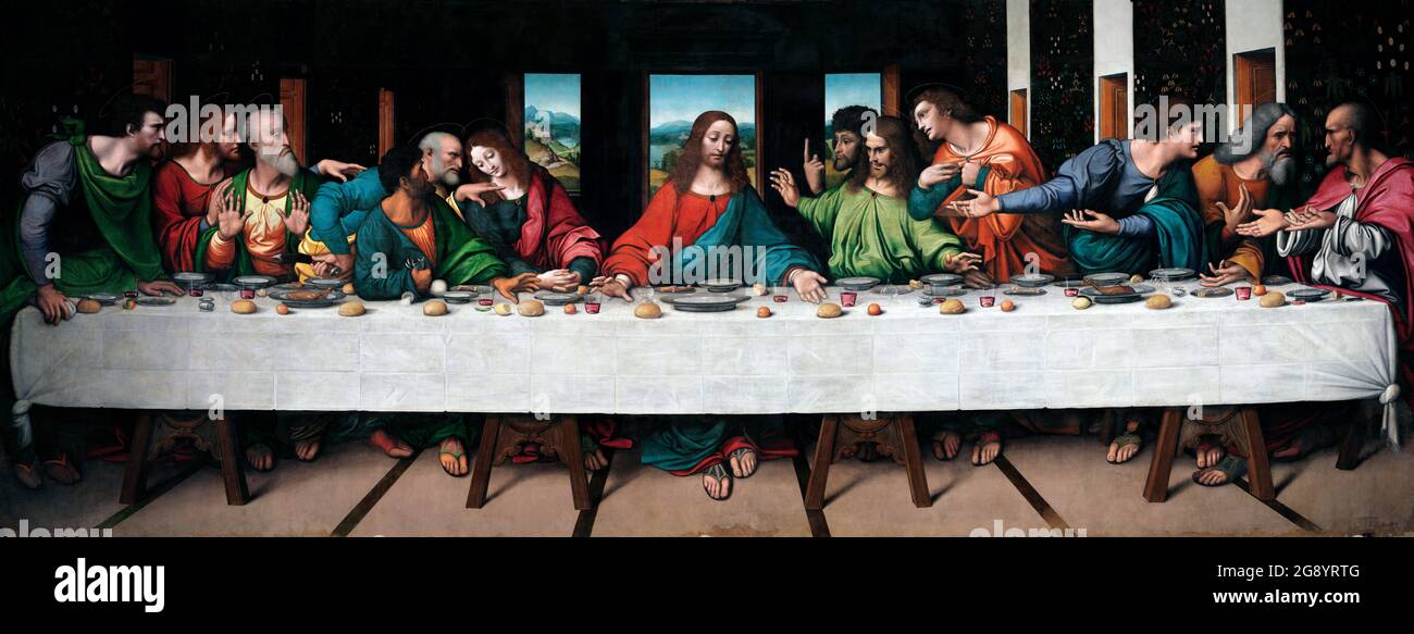 The Last Supper by Giampietrino,  probably Giovanni Pietro Rizzoli (active 1495–1549), oil on canvas, c.1515-20. The painting is a copy of Leonardo da Vinci's 'Last Supper' Stock Photo
