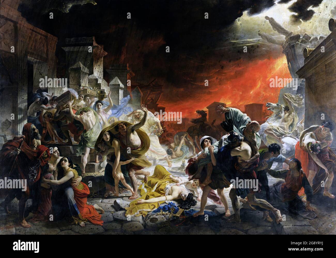 Karl Bryullov. Painting entitled 'The Last Day of Pompeii'  by the Russian artist, Karl Pavlovich Bryullov (1799-1852), 1830/1833 Stock Photo