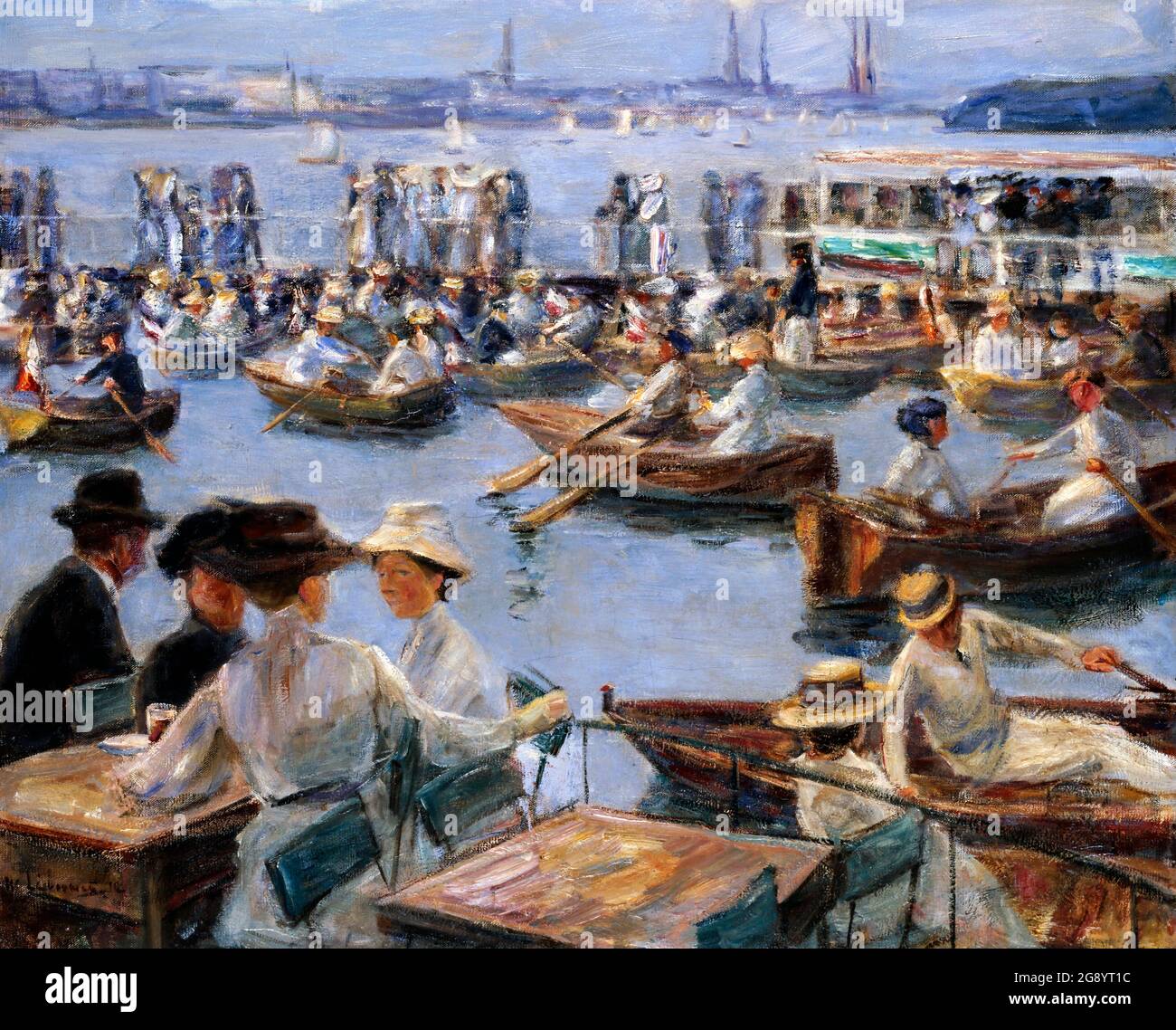 On the Alster in Hamburg by Max Liebermann (1847-1935), oil on canvas, 1910 Stock Photo
