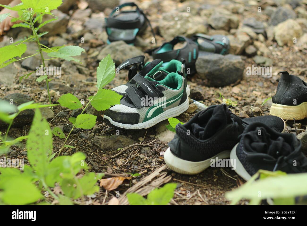 Mumbai, Maharashtra, India, July 15 2021 Hiking shoes inside the