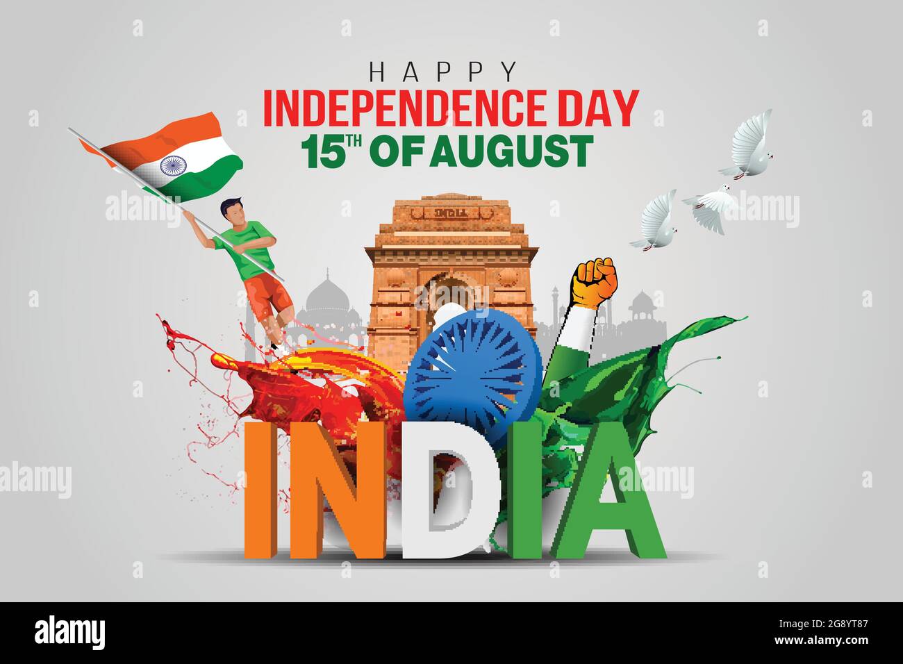 happy independence day India. vector illustration of Indian flag ...