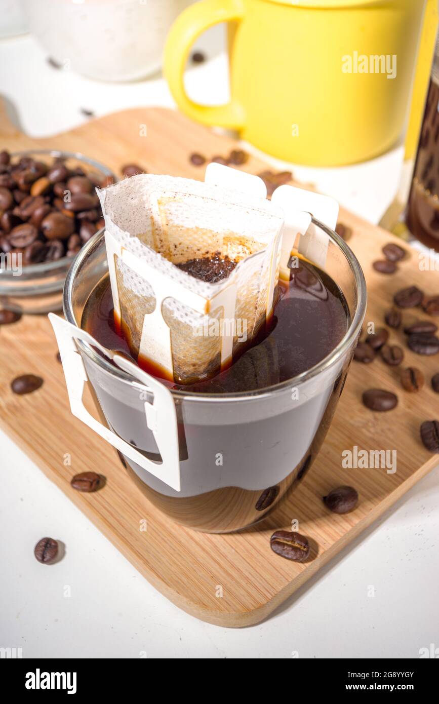 Instant freshly brewed cup of coffee 
