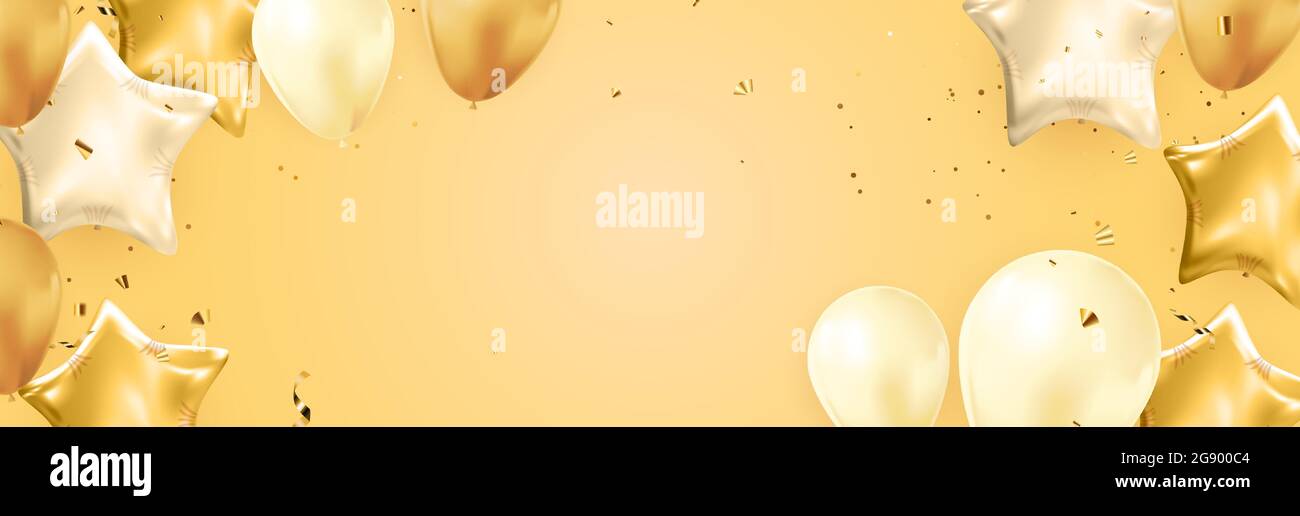 Congratulations banner design with Confetti, Balloons and Glossy ...