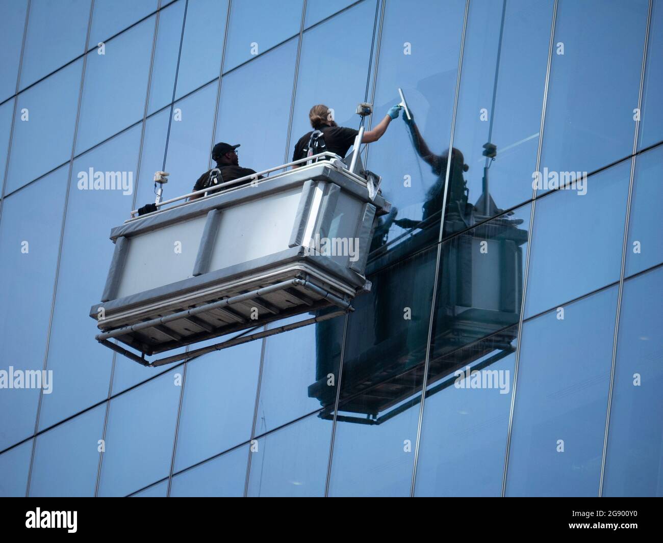 Office window cleaners in Central London Stock Photo