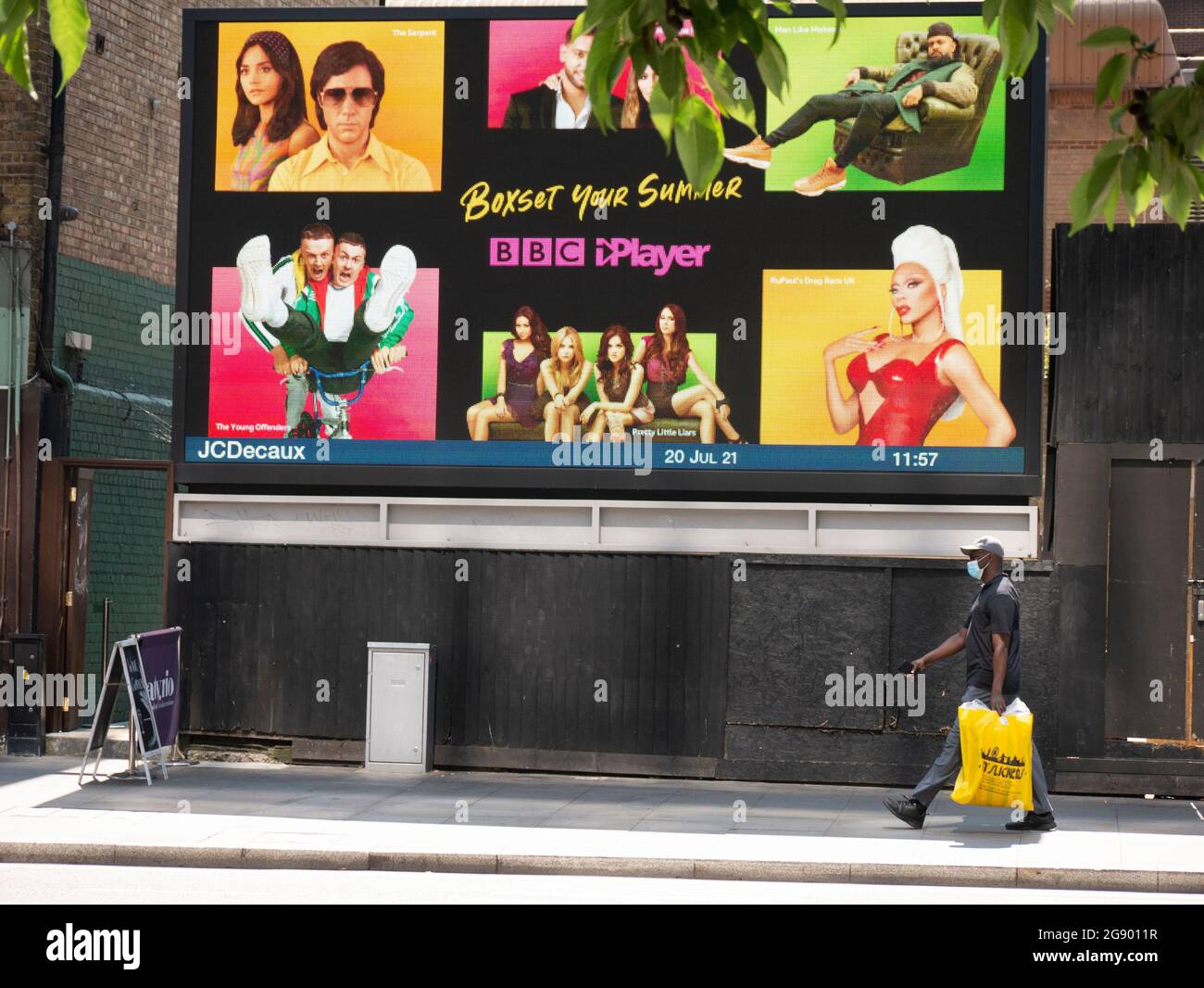 JC Decaux Out-of-home advertising,  outdoor advertising, outdoor media, out-of-home media, advertising BBC Iplayer Stock Photo