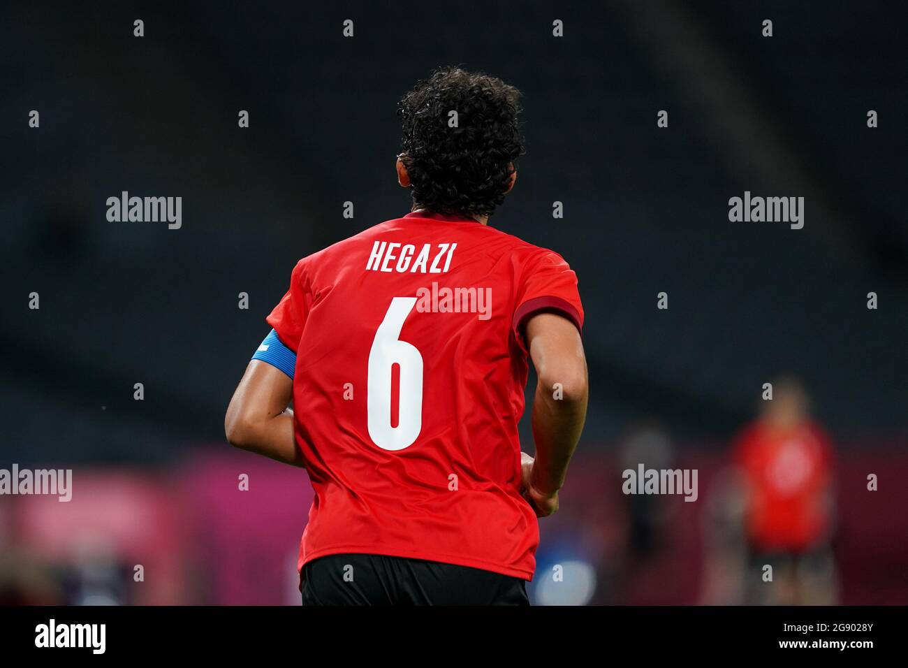Sapporo, Japan. 22nd July, 2021. Captain Ahmed Hegazy (6 Egypt) in action during the Men's Olympic Football Tournament Tokyo 2020 match between Egypt and Spain at Sapporo Dome in Sapporo, Japan. Credit: SPP Sport Press Photo. /Alamy Live News Stock Photo