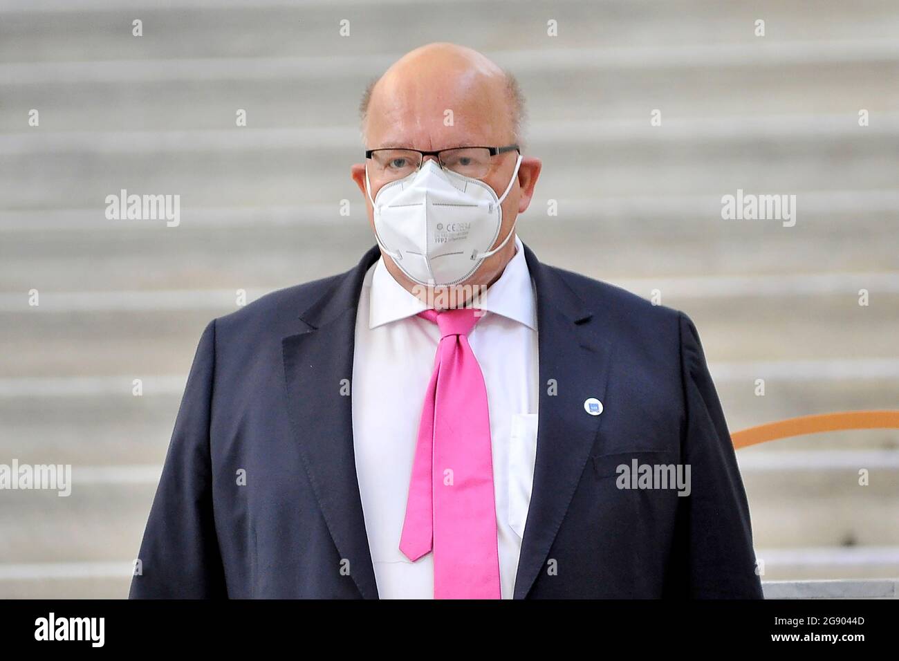 Napoli, Italy. 23rd July, 2021. Peter Altmaier Federal Minister of Economics of the Federal Republic of Germany, which was held in Naples 22-23 July. Naples, Italy, 23 July. (photo by Vincenzo Izzo/Sipa USA) Credit: Sipa USA/Alamy Live News Stock Photo