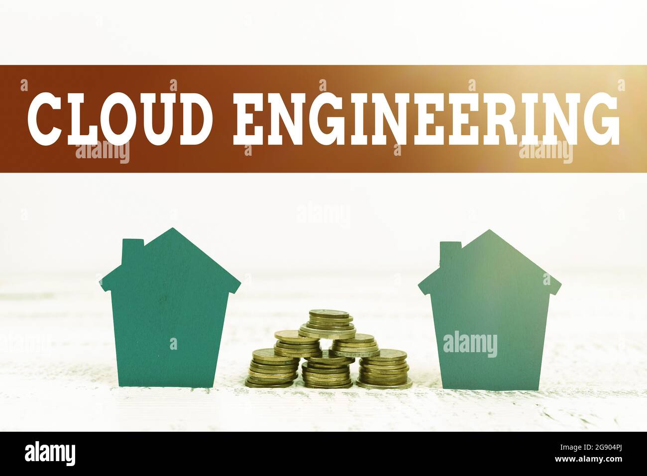 Text caption presenting Cloud Engineering. Internet Concept application of engineering disciplines to cloud computing Preparing House Plans, Home Stock Photo