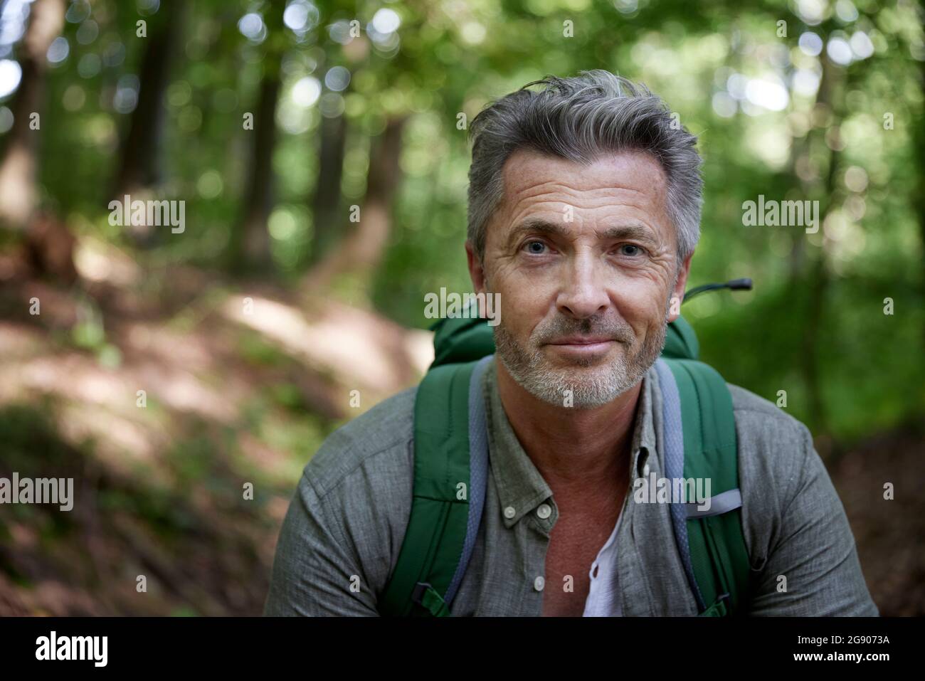 Hiker backpack forest hi-res stock photography and images - Alamy