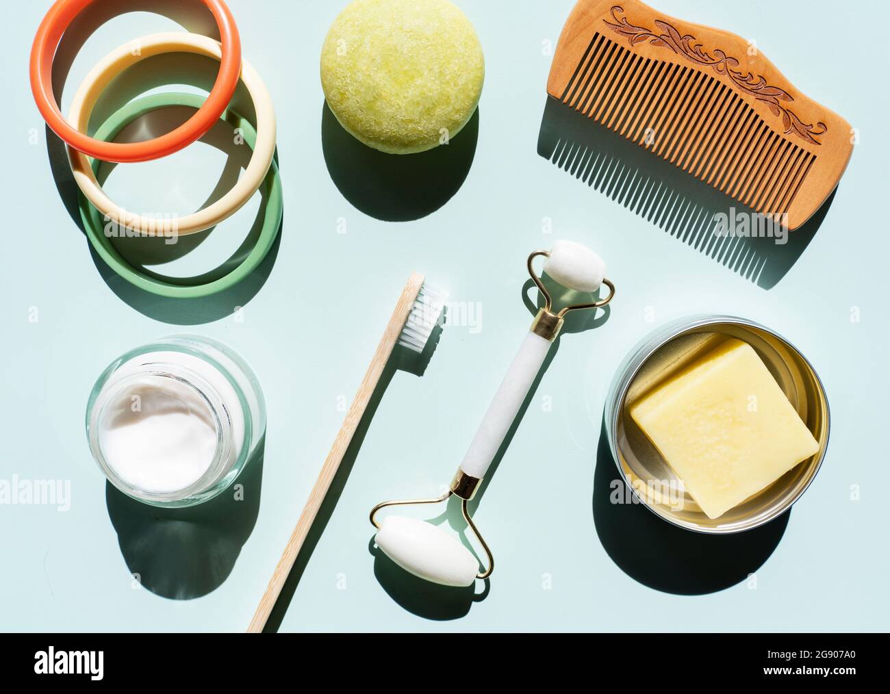 Shampoo and other eco friendly self care products hires stock