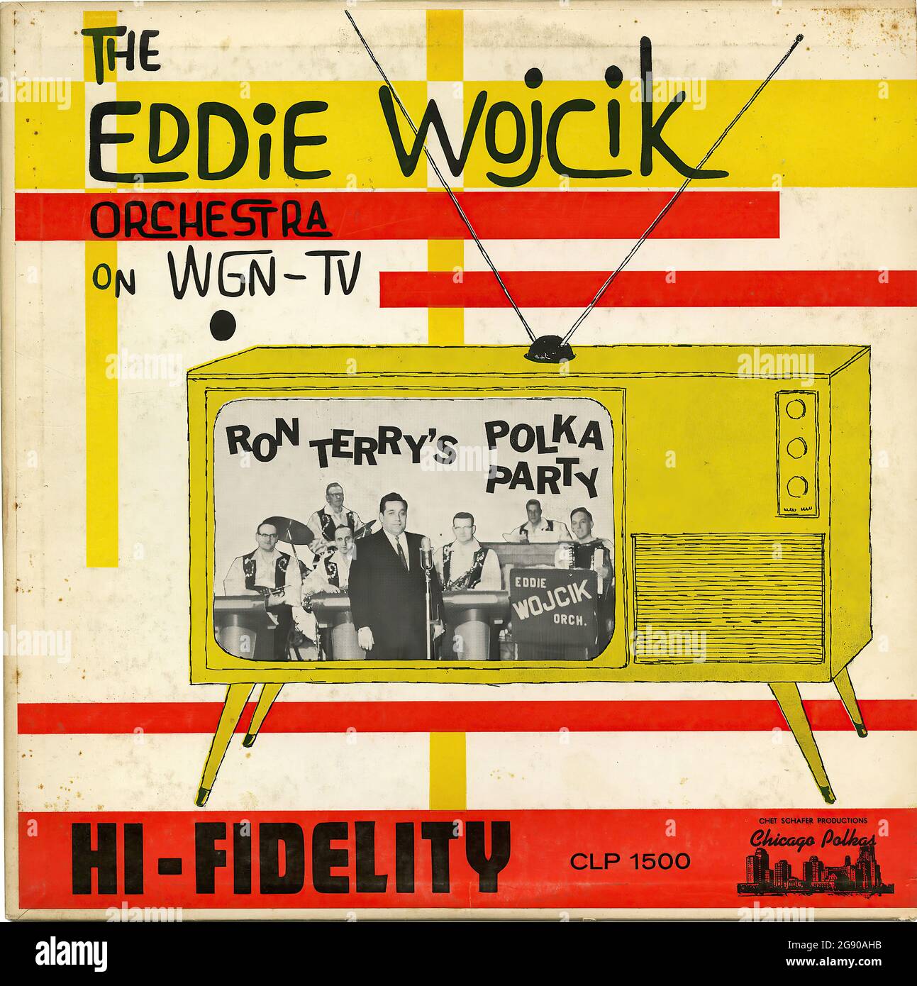 The Eddie Wojcik Orchestra on WGN-TV -  Vintage Vinyl Record Cover Stock Photo