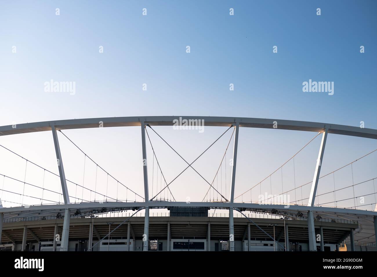 Fragment of the Silesian Stadium - construction of the roofing, Chorzów, Silesia, Poland Stock Photo