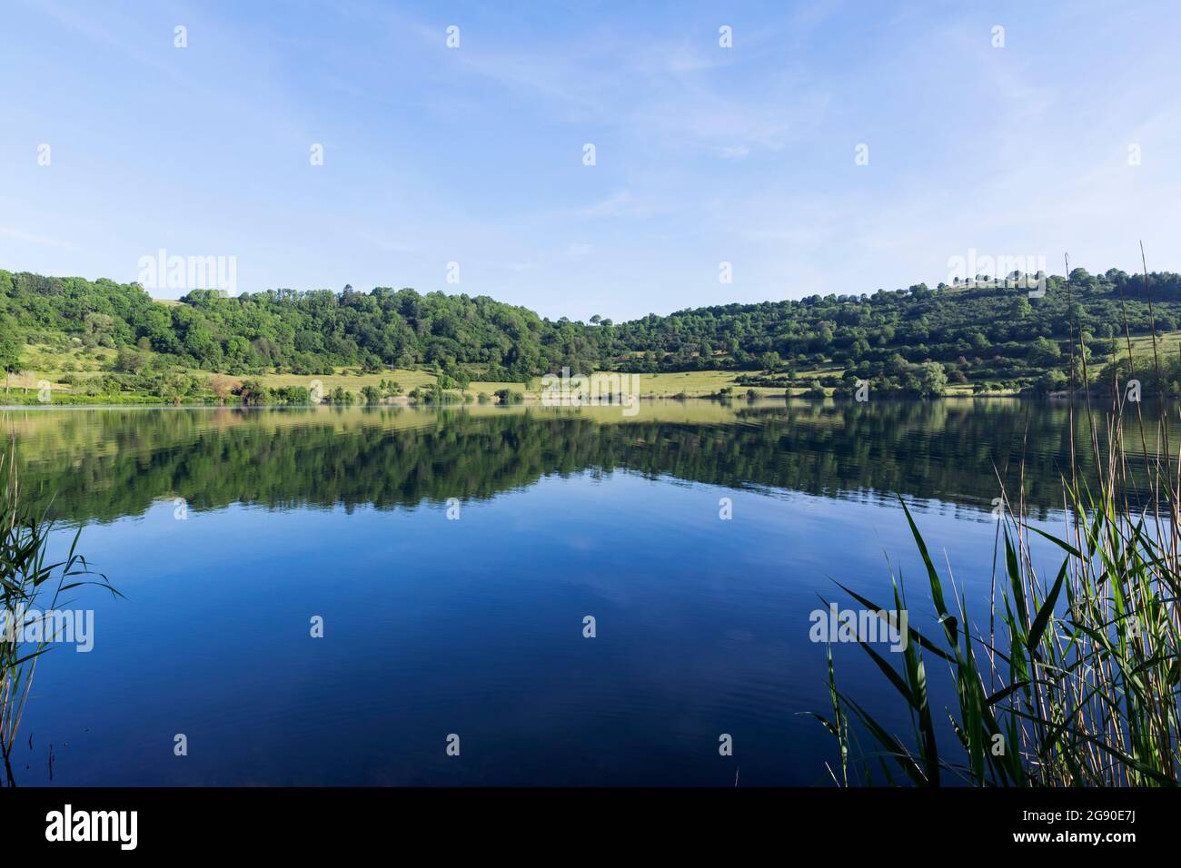 Schalkenmehrener Maar in early summer Stock Photo - Alamy