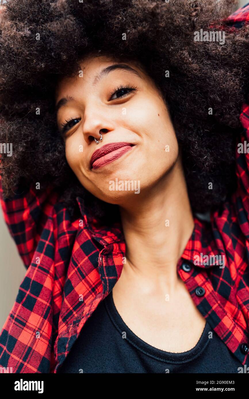 Young woman with nose ring Stock Photo