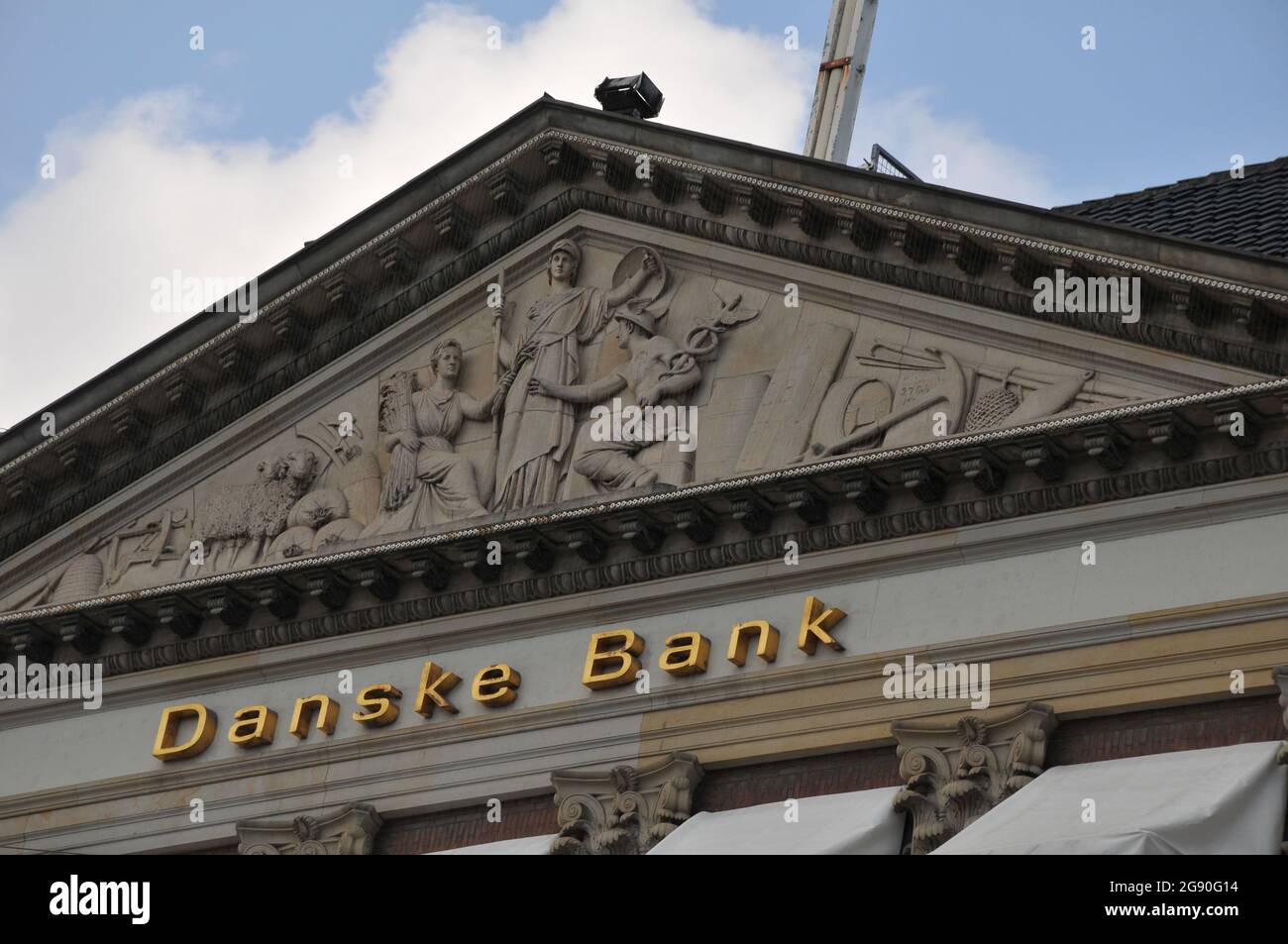 Copenhagen, Denmark.23 July 2021,Danske bank's head office building
