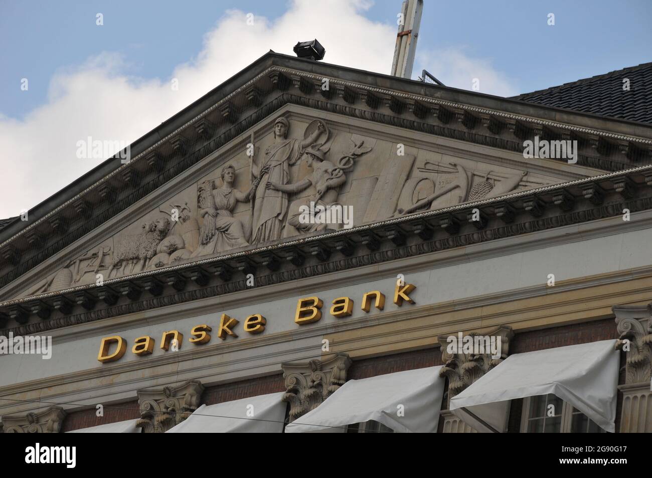Copenhagen, Denmark.23 July 2021,Danske bank's head office building