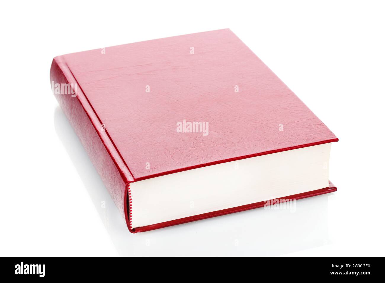 Big red book isolated on white Stock Photo - Alamy