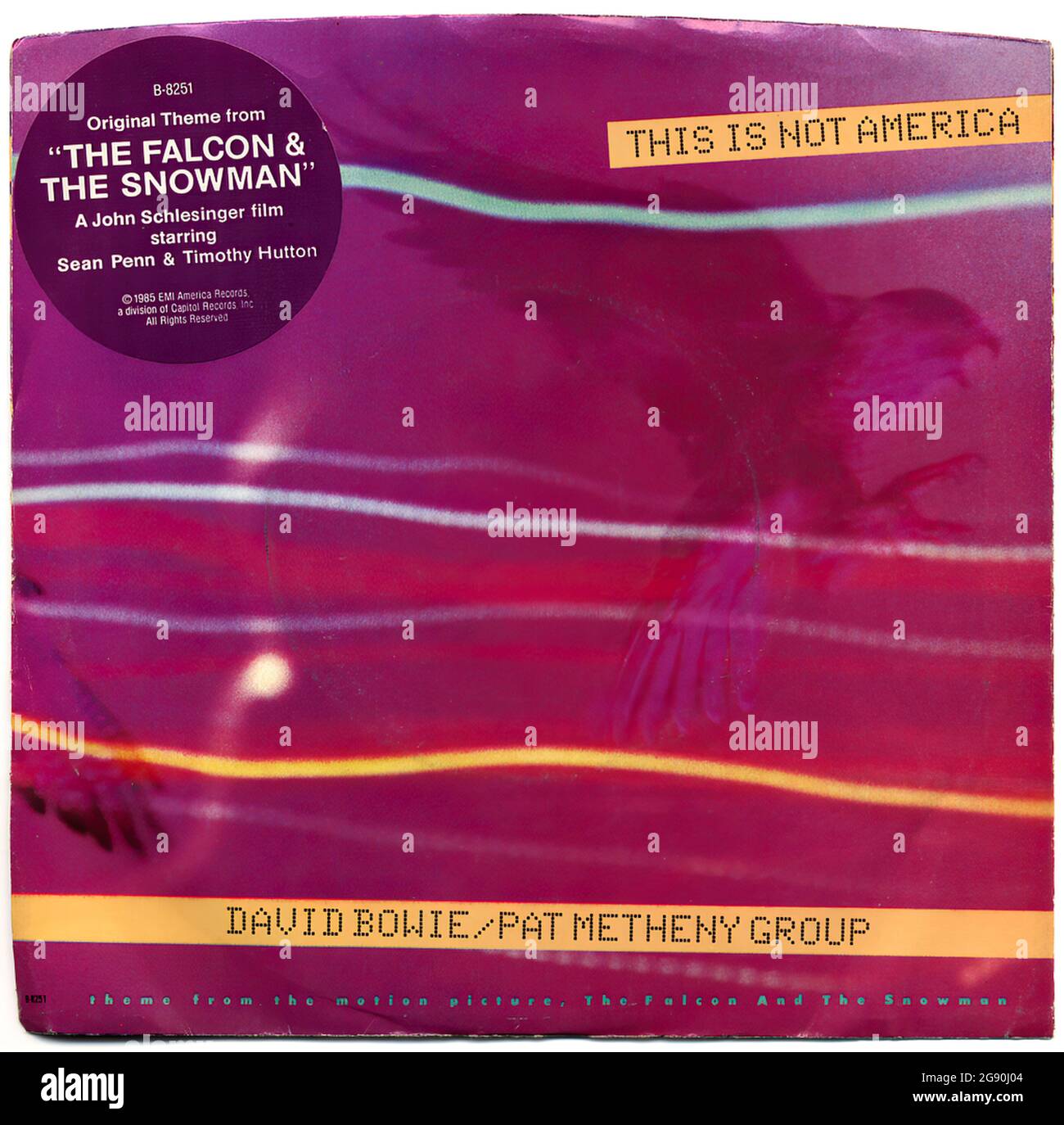 This Is Not America, David Bowie & Pat Metheny Group - Vintage Vinyl Record Cover Stock Photo
