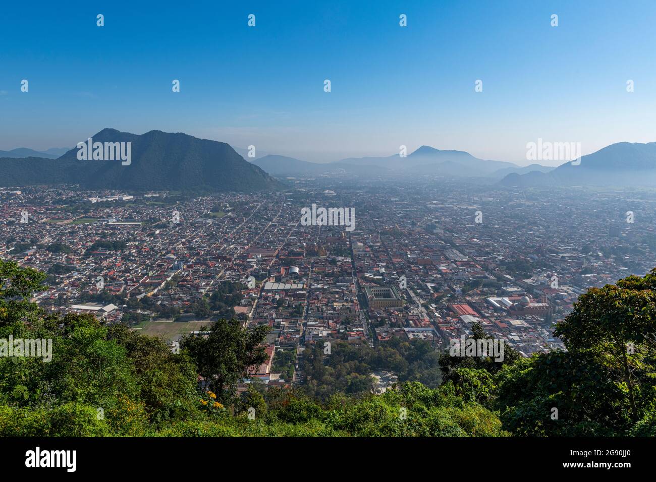 Mexico, Veracruz, Orizaba, View from Cerro del Borrego on city below Stock Photo