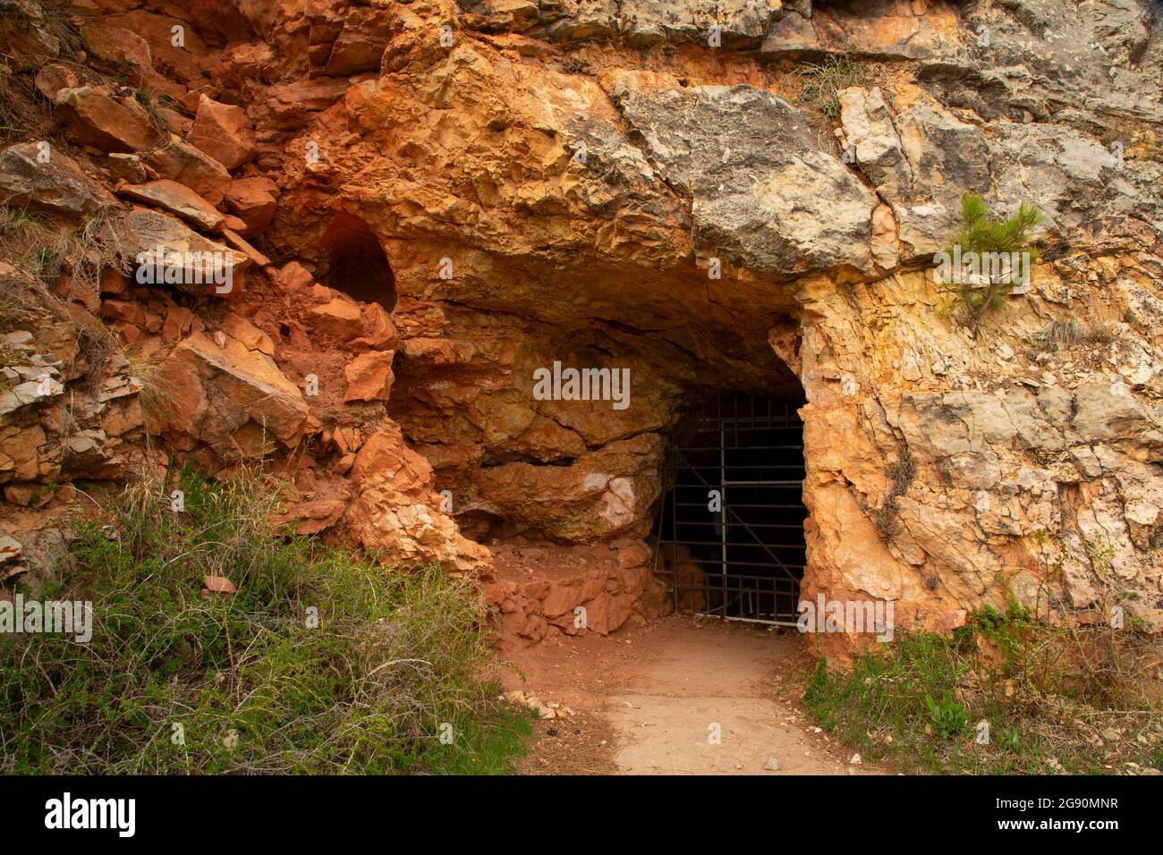 Historic cave entrance, Jewel Cave National Monument, South Dakota Stock Photo