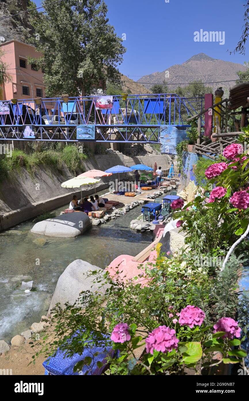 Setti Fadma in the beautiful Ourika river valley, High Atlas MA Stock Photo