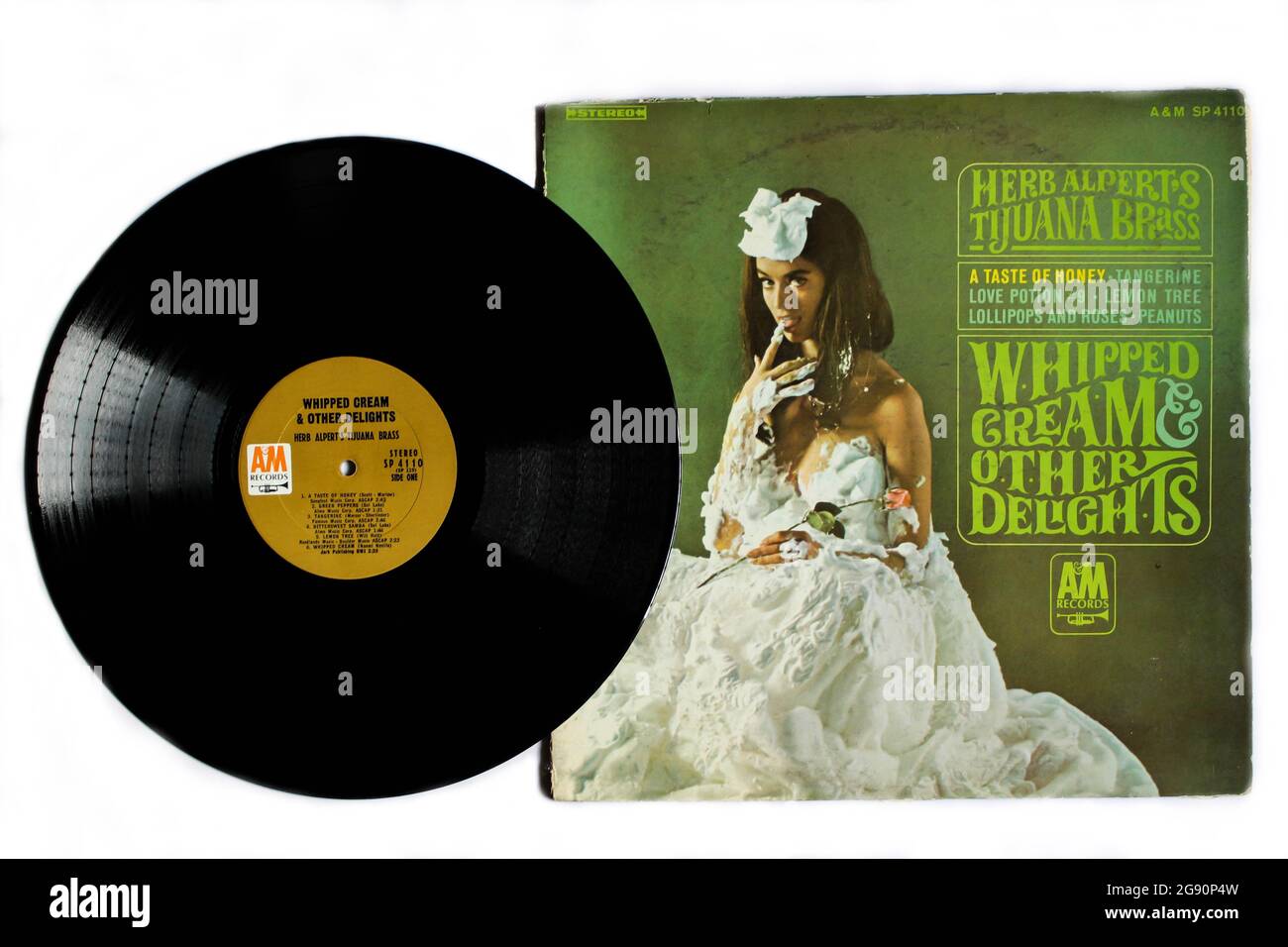 Whipped Cream and Other Delights is a 1965 album by Herb Alpert and the Tijuana Brass music album vinyl record album cover Herb Alpert's Tijuana Brass Stock Photo