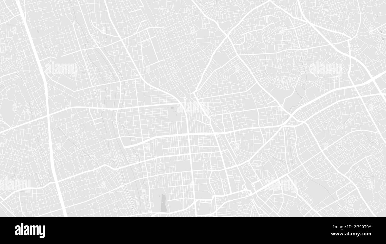 White and light grey Saitama City area vector background map, streets and  water cartography illustration. Widescreen proportion, digital flat design  s Stock Vector Image & Art - Alamy