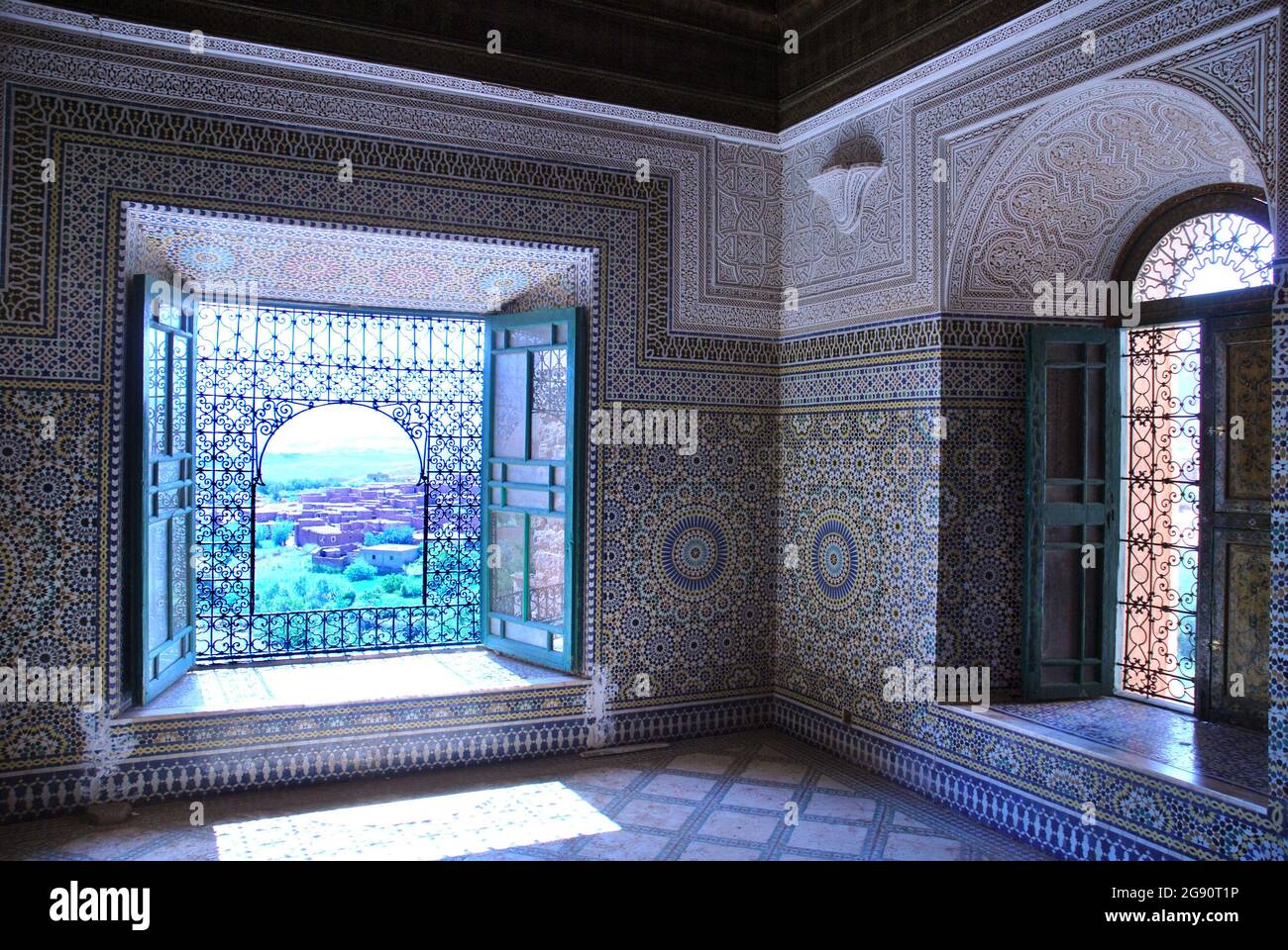 Interior of the Kasbah in Morocco in black and white Stock Photo - Alamy