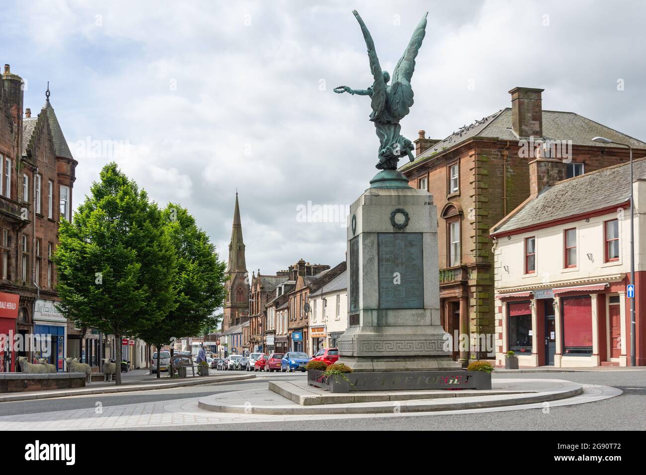War Memorial, High Street, Lockerbie, Dumfries and Galloway, Scotland, United Kingdom Stock Photo