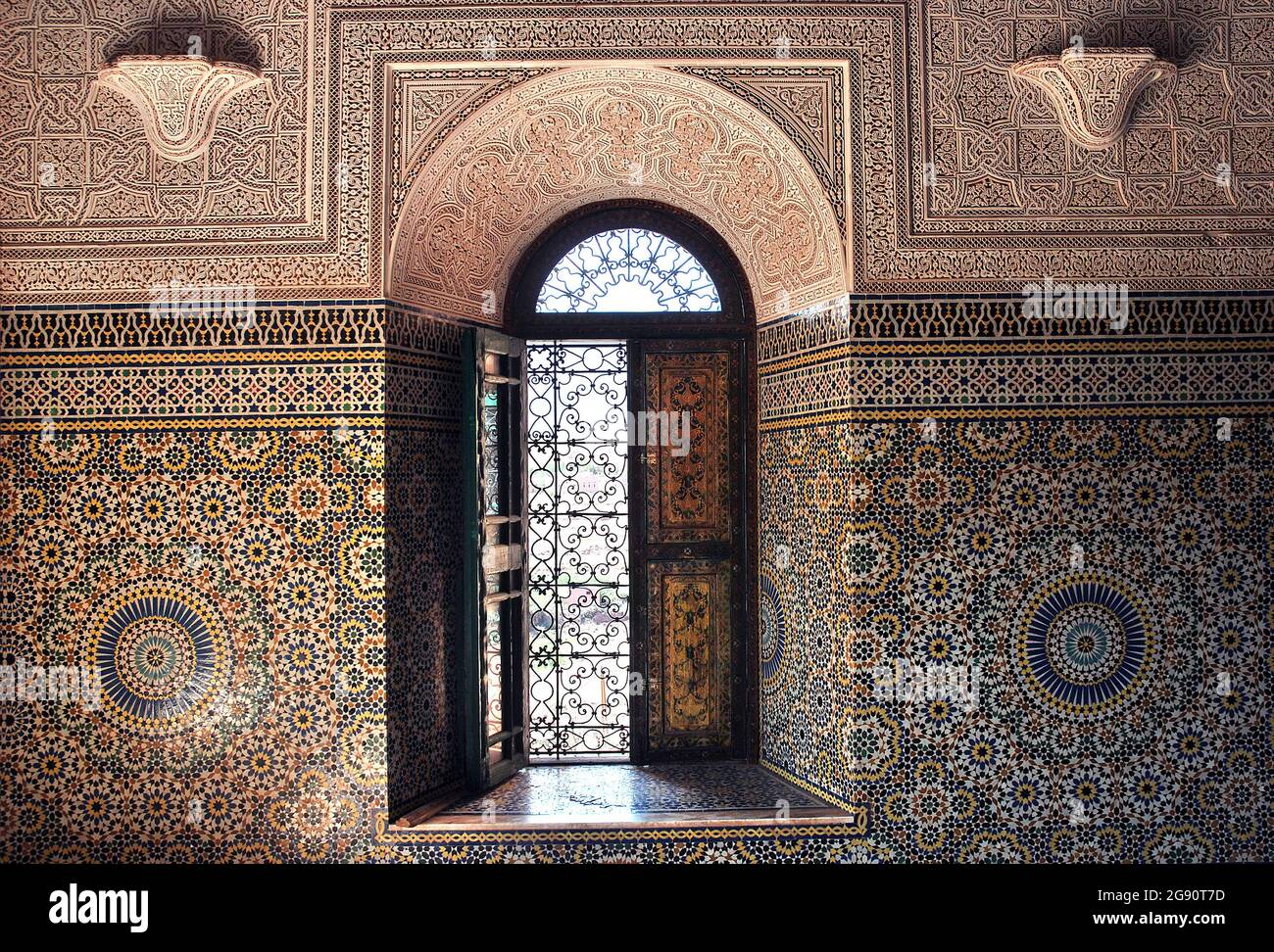 Interior of the Kasbah in Morocco in black and white Stock Photo - Alamy