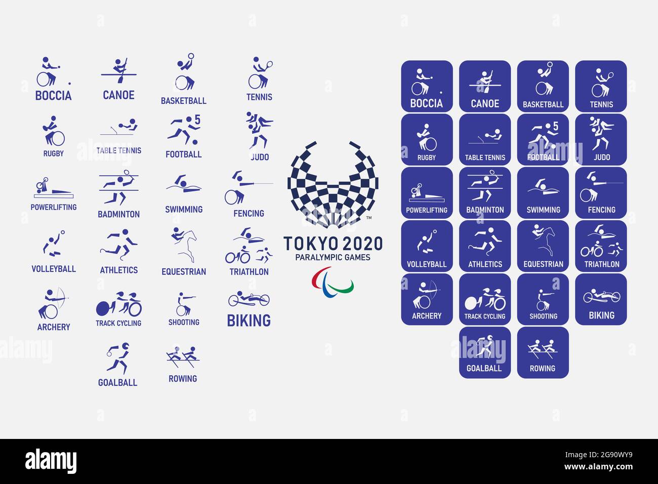 Vector set pictograms summer paralympic games. Stock Vector