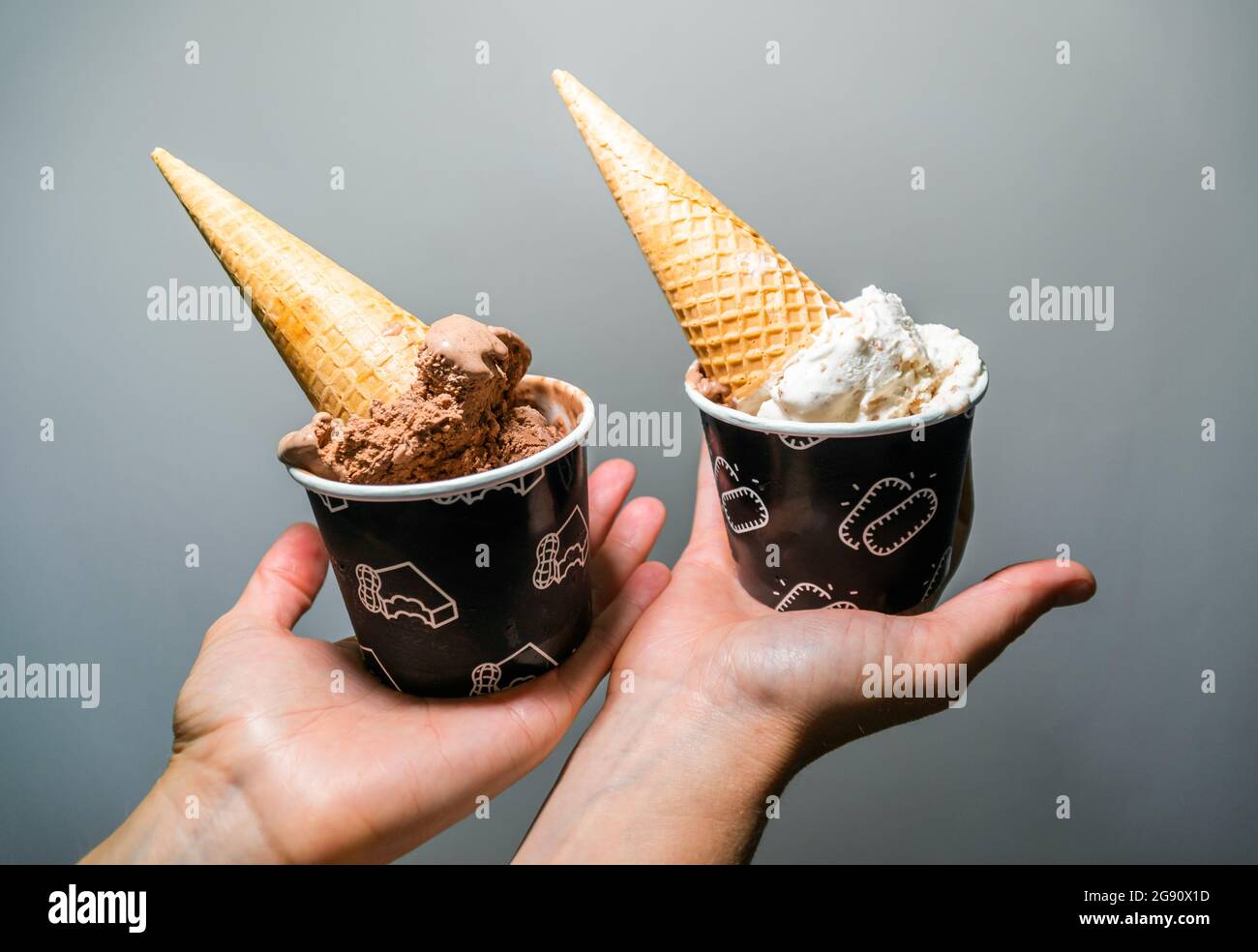 Ice Cream Sugar Cones Face Down in a Cup Stock Photo Alamy