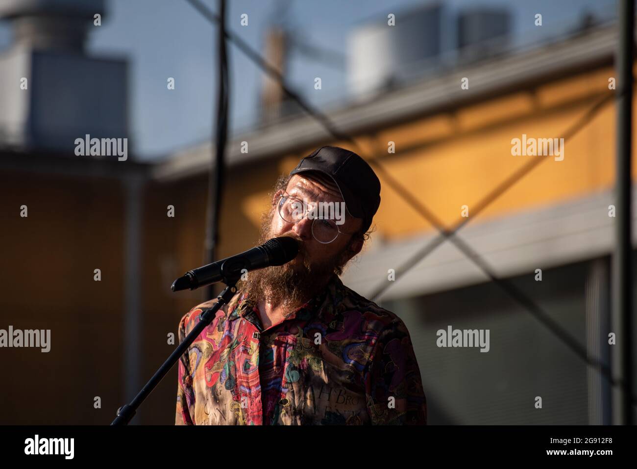 Samuli Putro on stage at CoolHead Brew Viikki outdoor concert in Helsinki, Finland Stock Photo