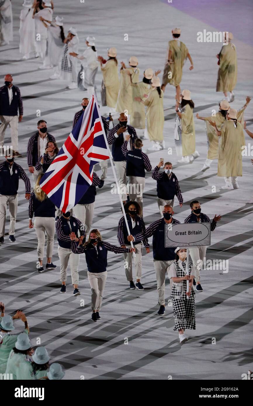 Tokyo, Japan. 23rd July, 2021. Great Britain at the Opening Ceremony of the 2020 Tokyo Olympic Games at the Tokyo Olympic Stadium in Tokyo, Japan. (Credit Image: © David McIntyre/ZUMA Press Wire) Stock Photo