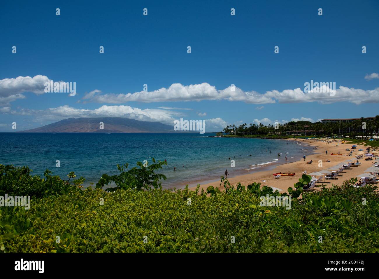 Beach on the Island of Maui, Aloha Hawaii Stock Photo