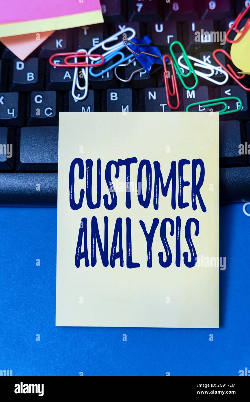 Customer Analysis Lettering Handwriting text Customer Analysis. Word for systematic examination of ...