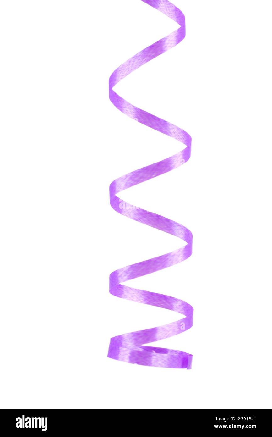 bright purple streamer isolated on white Stock Photo Alamy