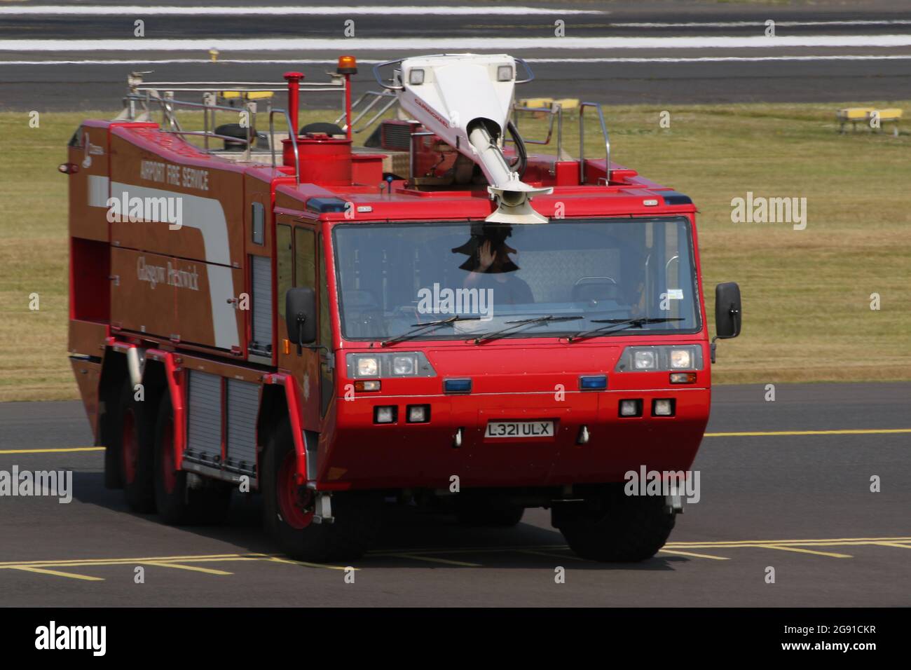 L321 ULX, a Carmichael Cobra operated by the Glasgow Prestwick Airport Fire & Rescue Service. Stock Photo