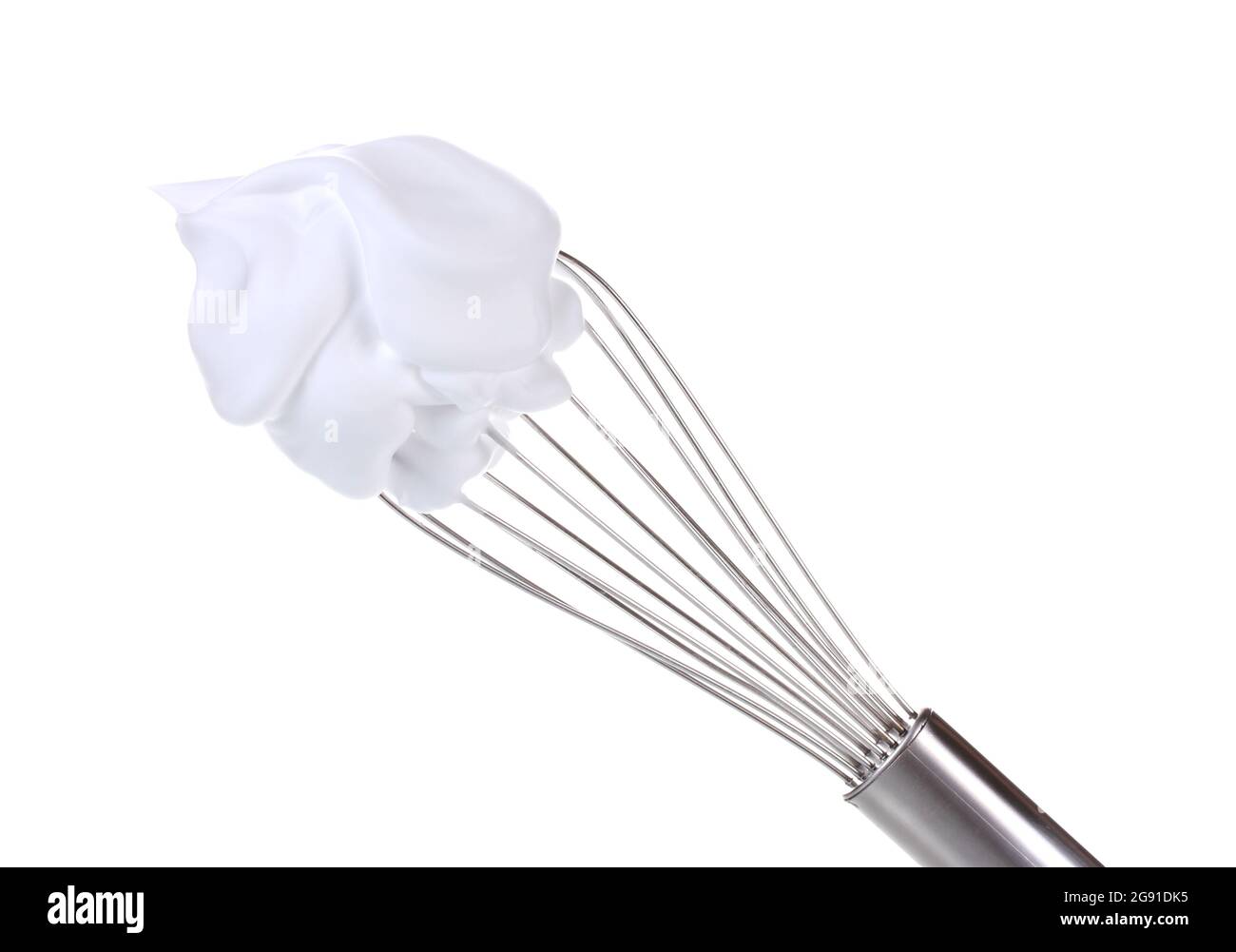 Metal whisk for whipping eggs with cream isolated on white Stock Photo
