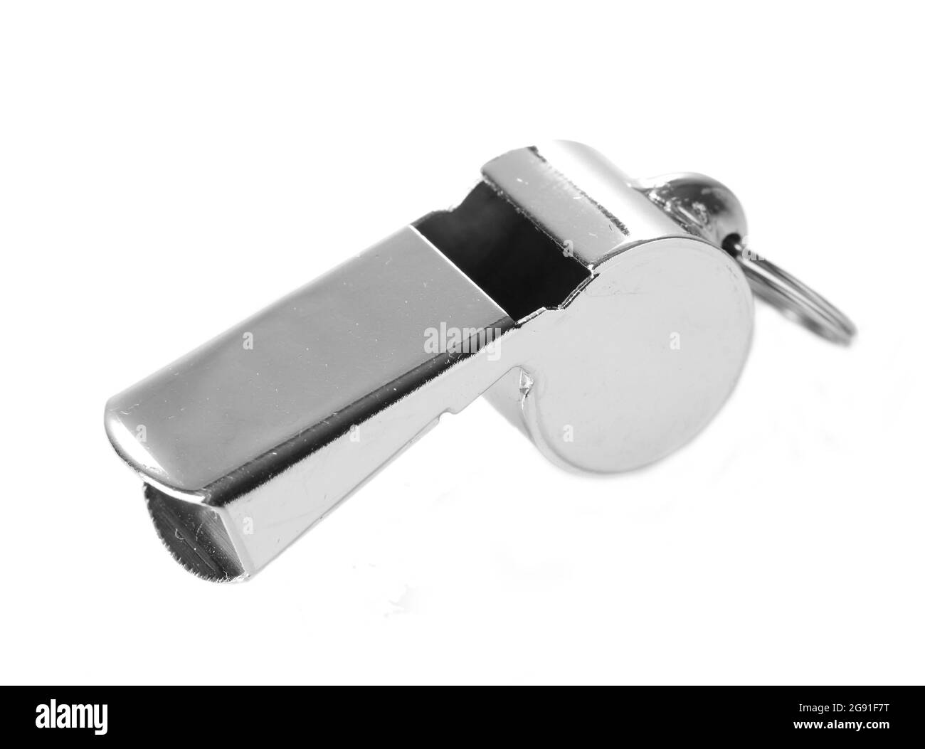 sport metal whistle isolated on white Stock Photo Alamy