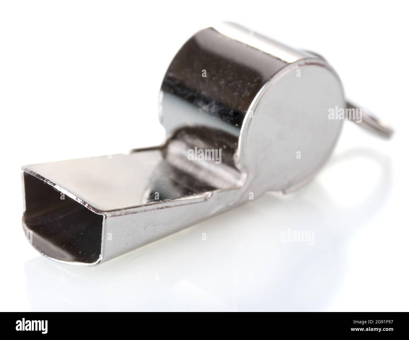 sport metal whistle isolated on white Stock Photo Alamy